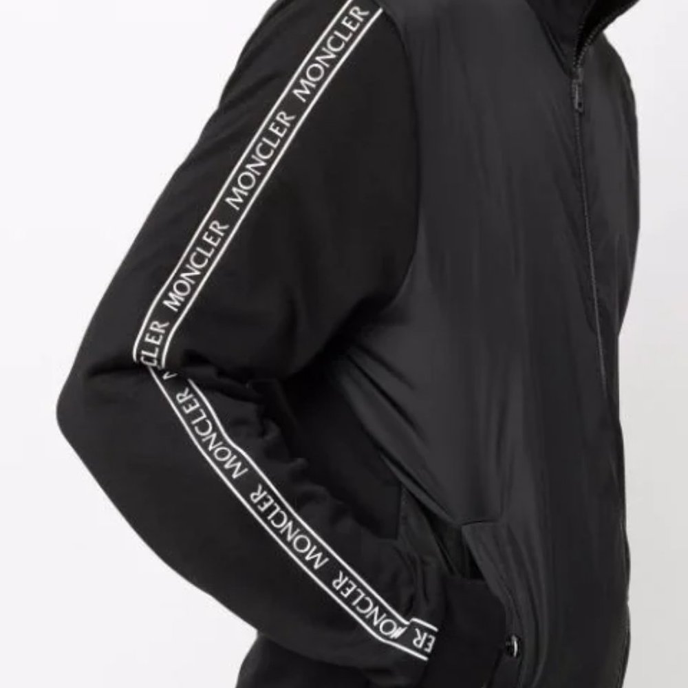 NEW Moncler Logo Tape Cotton Jersey Track Jacket Large - Picture 3 of 9